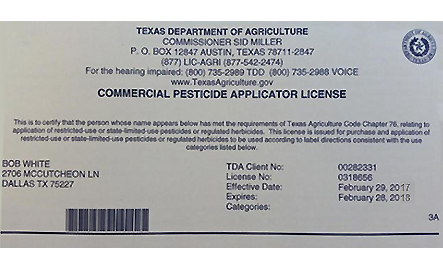 pesticide applicator license 2017