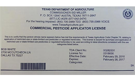 pesticide applicator license 2016