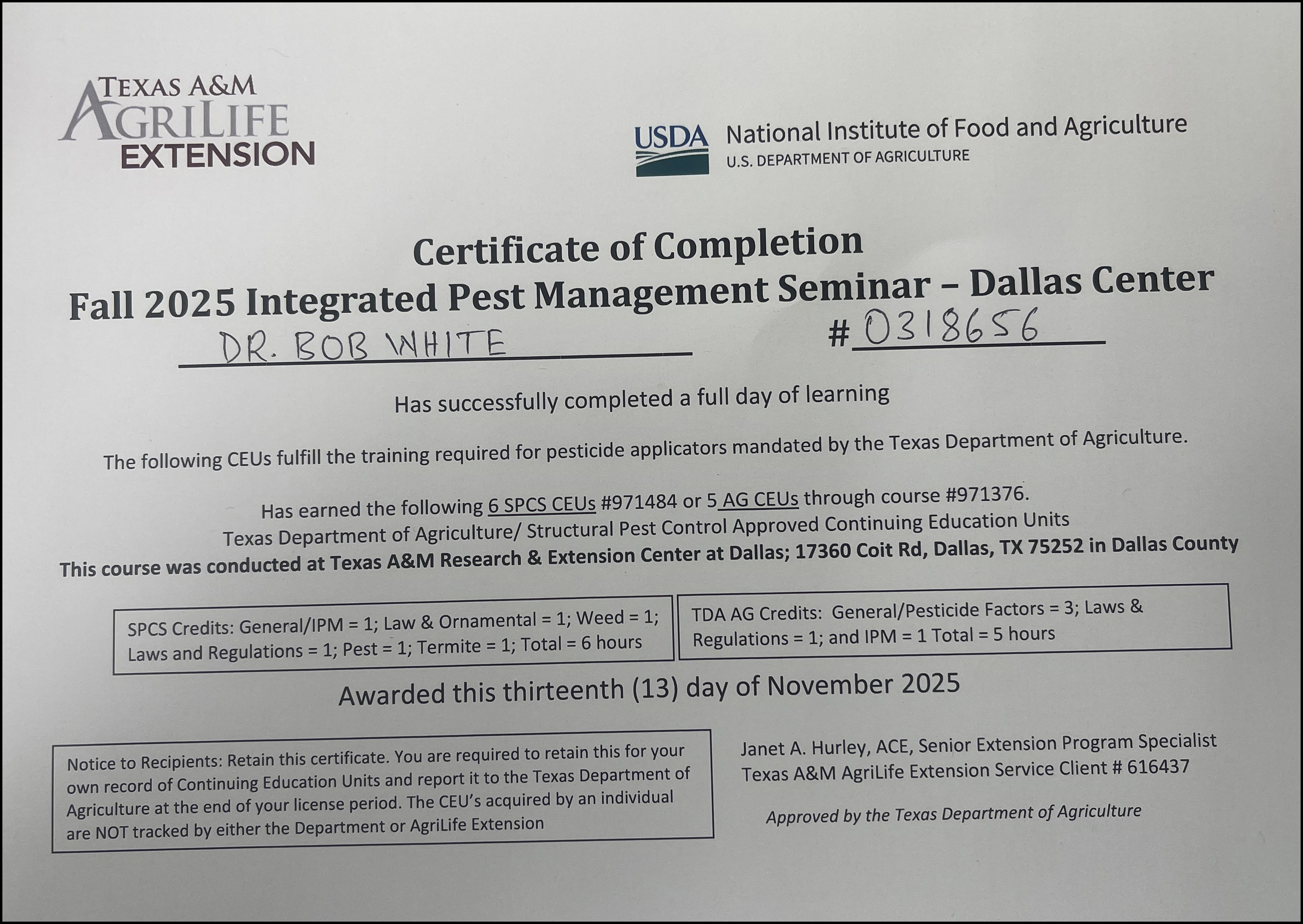 bob-white-ipm-certificate